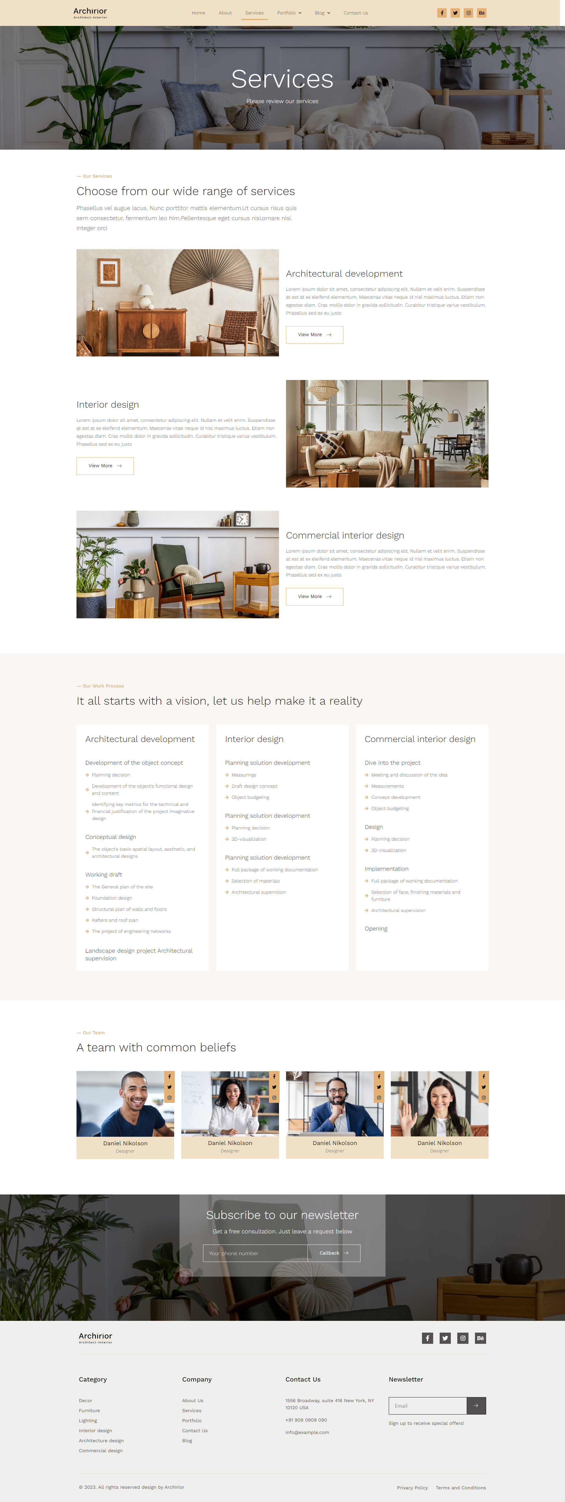 Archirior - Architecture Template & Interior Design Elementor Template kit