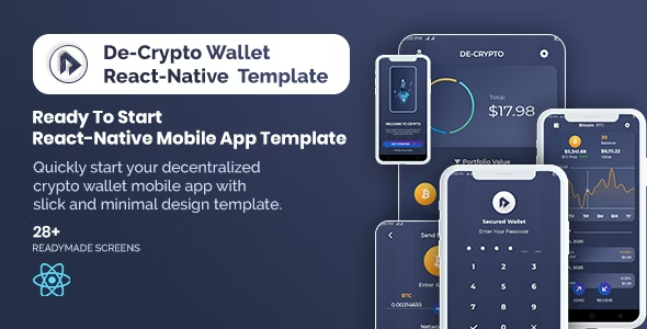 De-Crpyto Wallet - Cryptocurrency Wallet App React Native Template