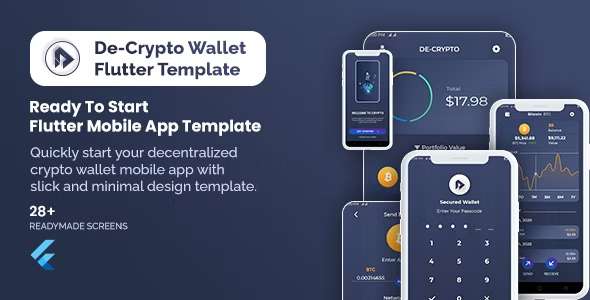 De-Crpyto Wallet - Cryptocurrency Wallet Mobile App Flutter Template