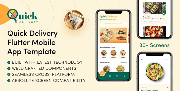 Quick Delivery - Food Delivery Mobile App Flutter Template